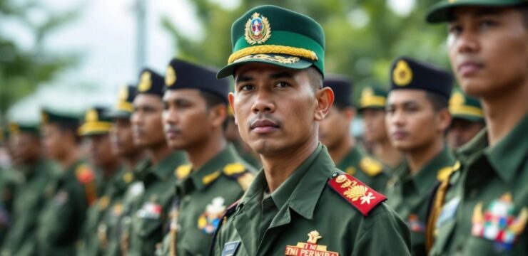 Foto perwira TNI dalam seragam resmi dan pangkat.