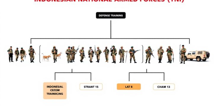 Anggota TNI dalam pelatihan pertahanan negara.